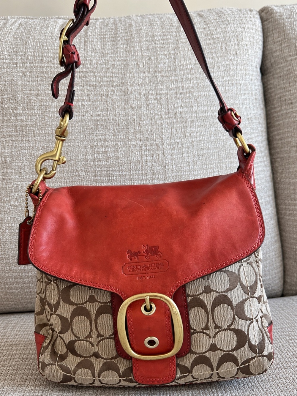 Coach Bleecker Legacy Signature Flap Bag 11434 ❤️